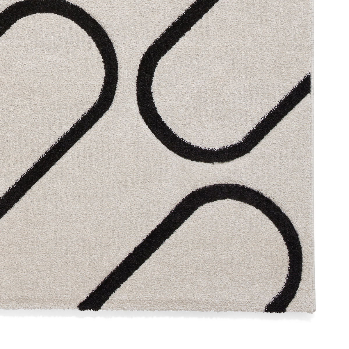 Catherine Lansfield Linear Curve Modern Geometric Rug White Black