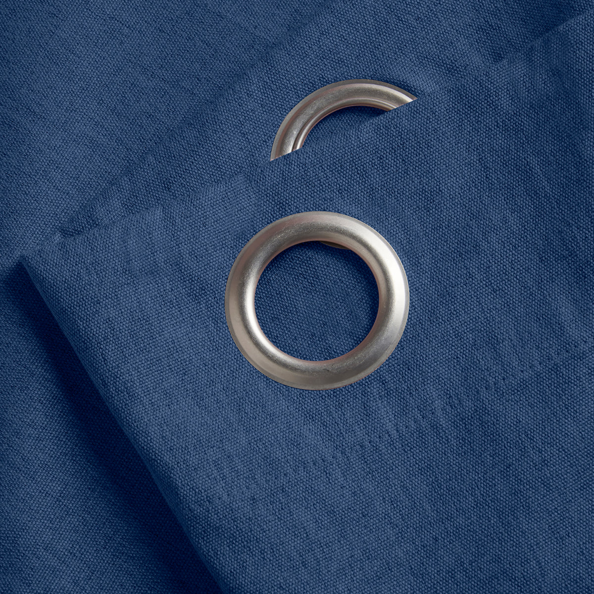 Linen Look Blackout Ready Made Eyelet Curtains Blue