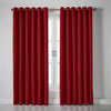 Linen Look Blackout Ready Made Eyelet Curtains Red