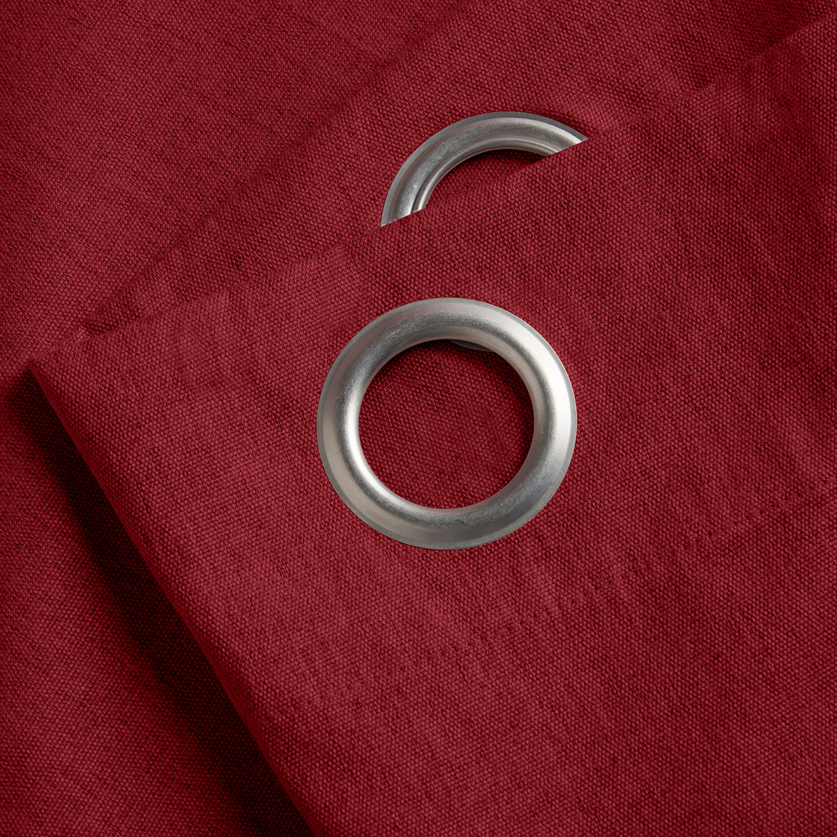 Linen Look Blackout Ready Made Eyelet Curtains Red