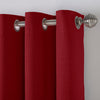 Linen Look Blackout Ready Made Eyelet Curtains Red
