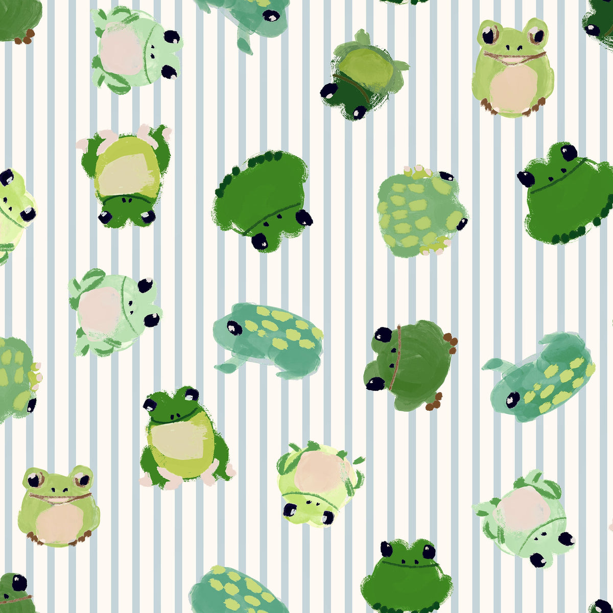 Wee Blue Bell Little Frogs Made To Measure Curtains Pond