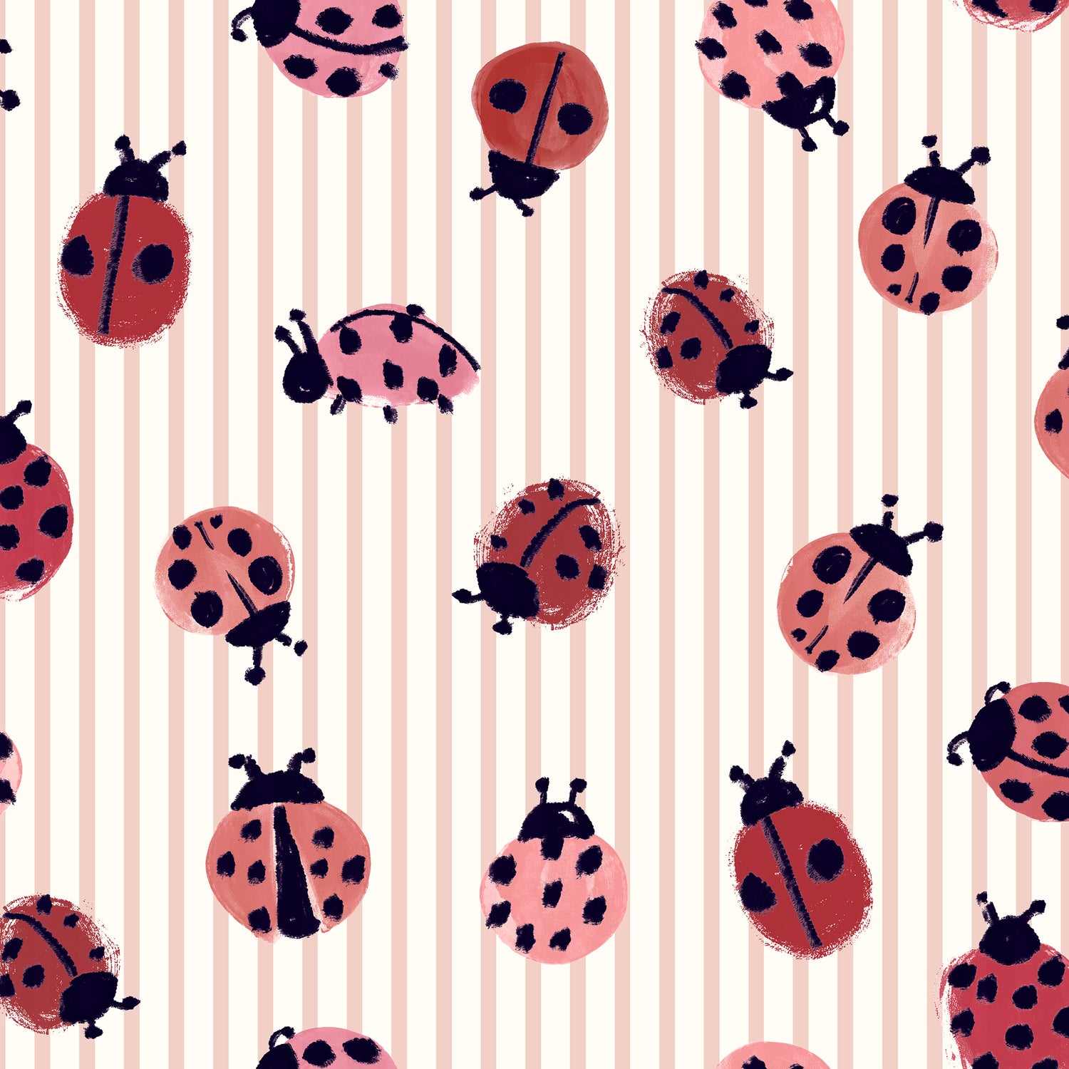 Wee Blue Bell Little Ladybirds Made To Measure Roman Blind Poppy