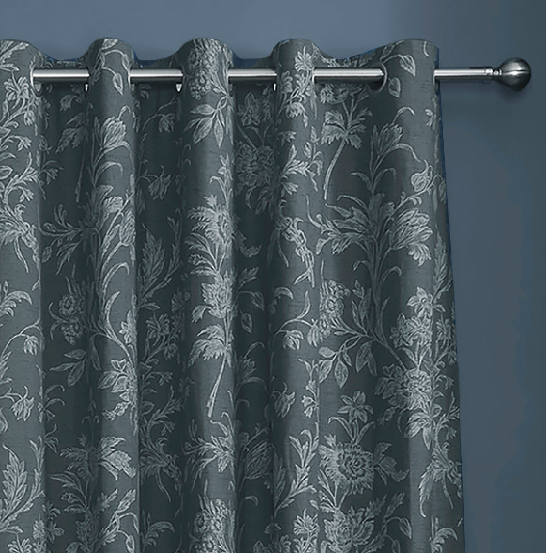 Laura Ashley Lloyd Ready Made Eyelet Curtains Midnight