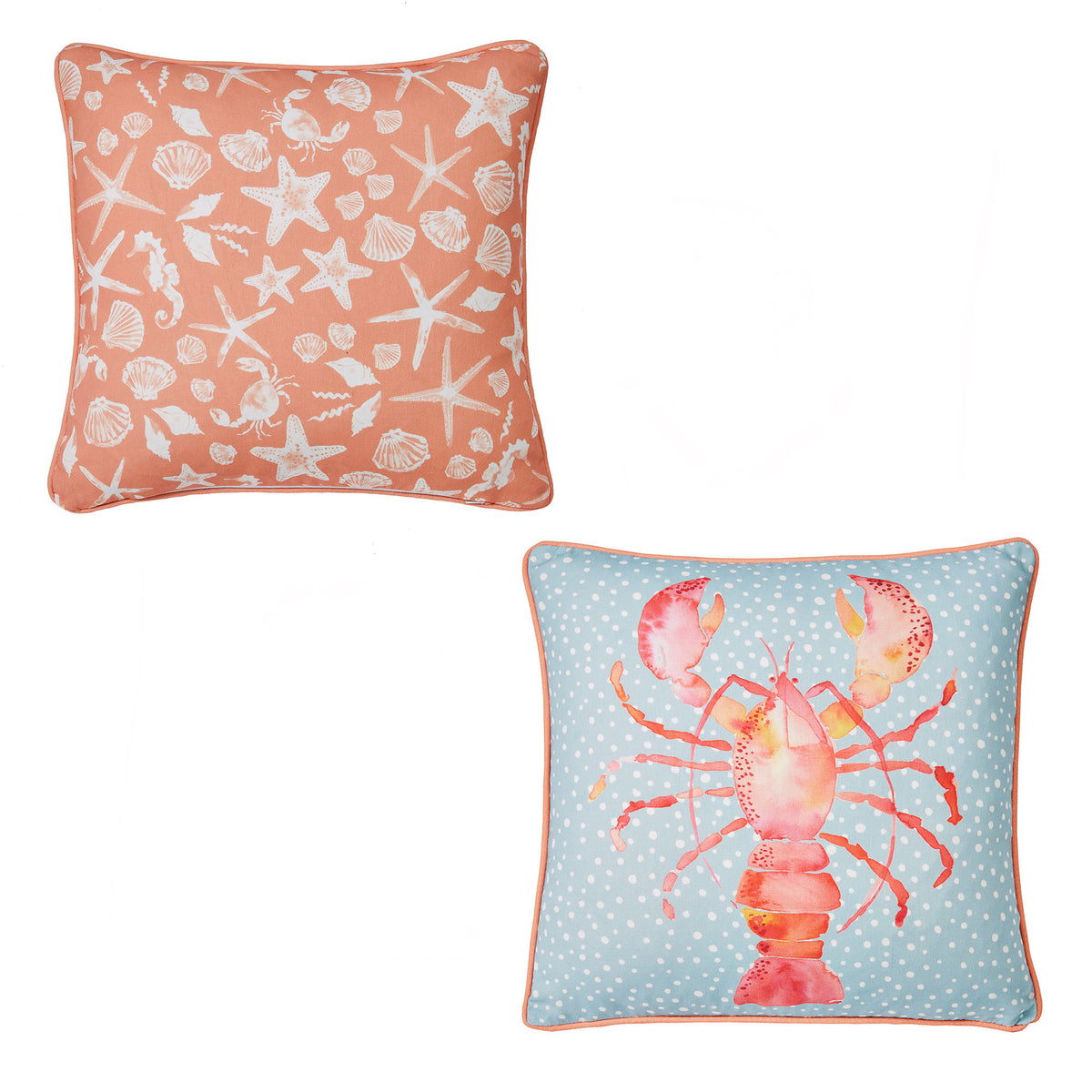 Fusion Lobster Outdoor Filled Cushion 43cm x 43cm Orange