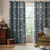 William Morris At Home Lodden Ready Made Eyelet Curtains Prussian Blue