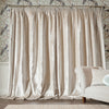 Laura Ashley Loretta Ready Made Pencil Pleat Curtains Pale Truffle
