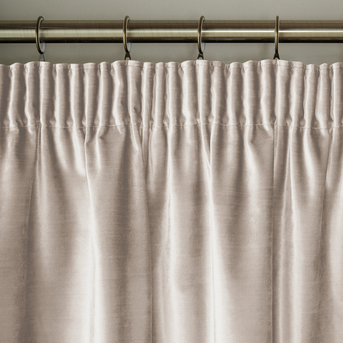 Laura Ashley Loretta Ready Made Pencil Pleat Curtains Pale Truffle