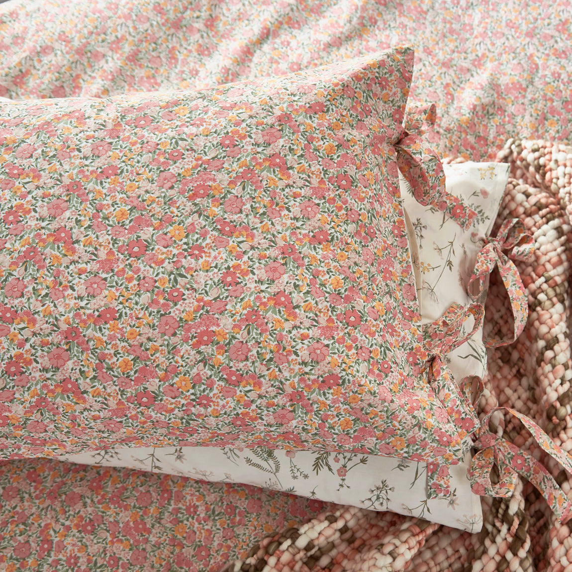 Laura Ashley Loveston Pillowcase Housewife Coral Pink