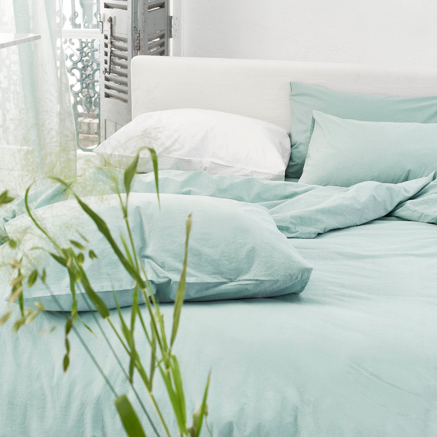 Designers Guild Loweswater Duvet Cover Bedding Set Porcelain Green