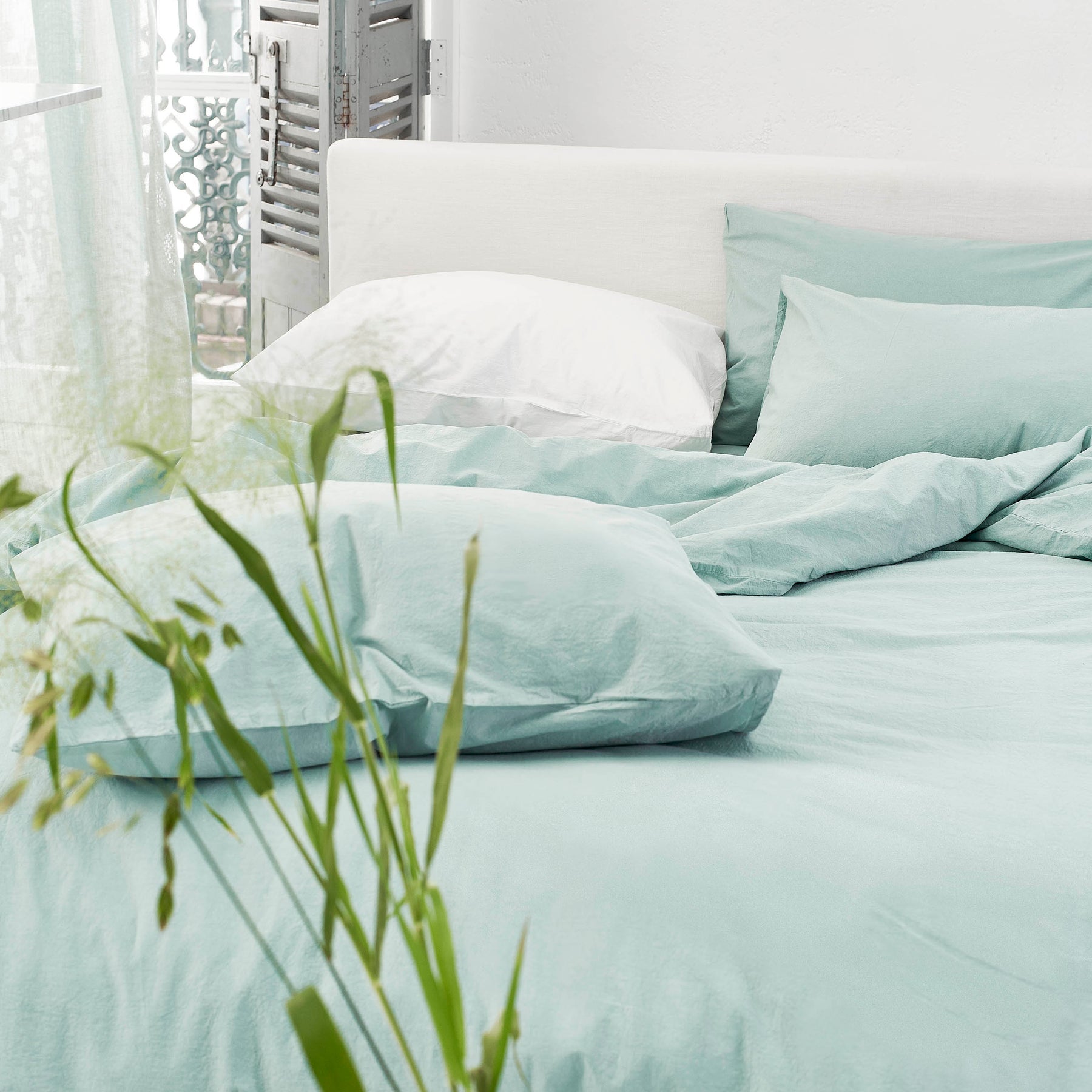 Designers Guild Loweswater Duvet Cover Bedding Set Porcelain Green