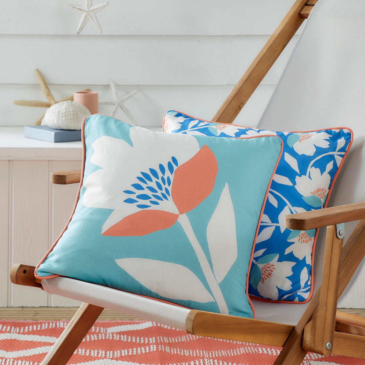 Fusion Luna Outdoor Filled Cushion 43cm x 43cm Duck Egg