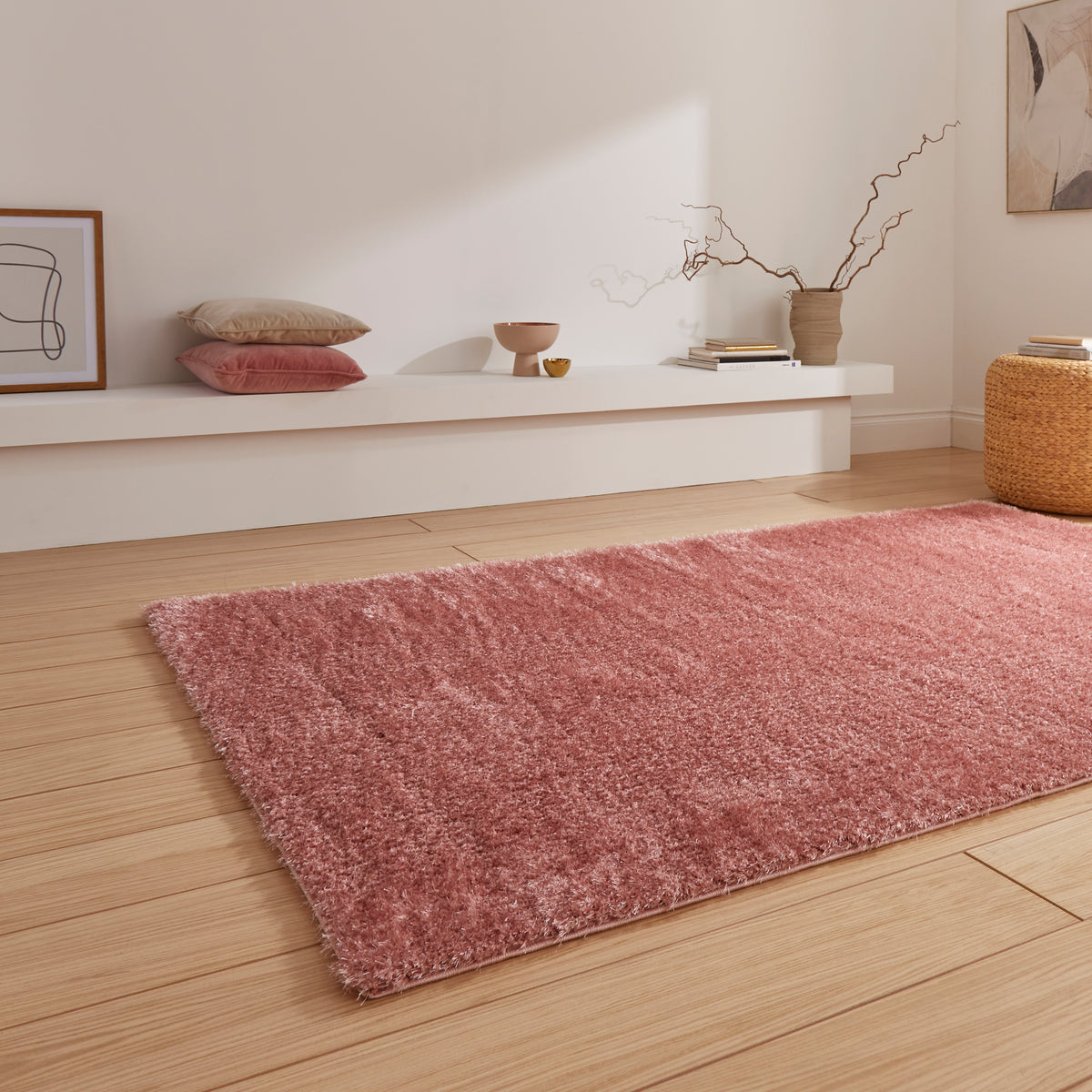 Lux Shaggy Rug Blush