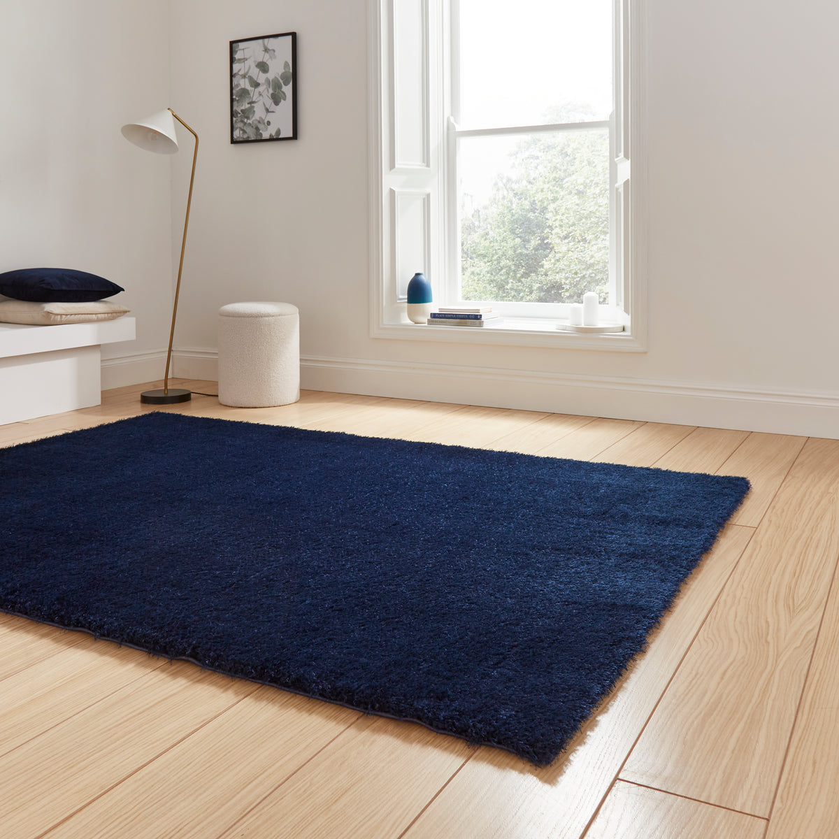 Lux Shaggy Shaggy Rug Navy
