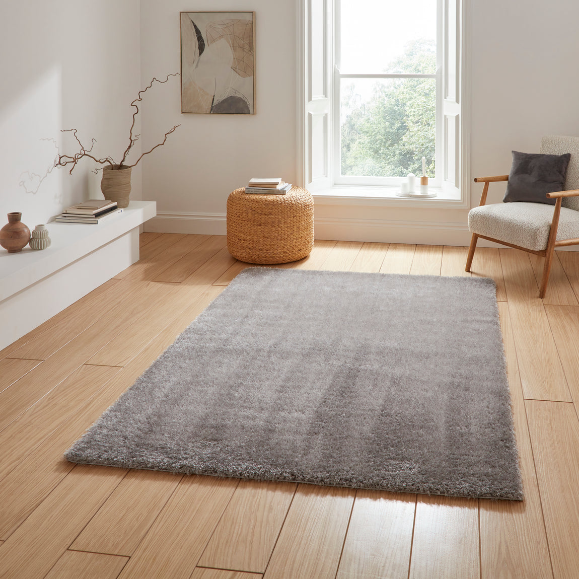 Lux Shaggy Shaggy Rug Silver