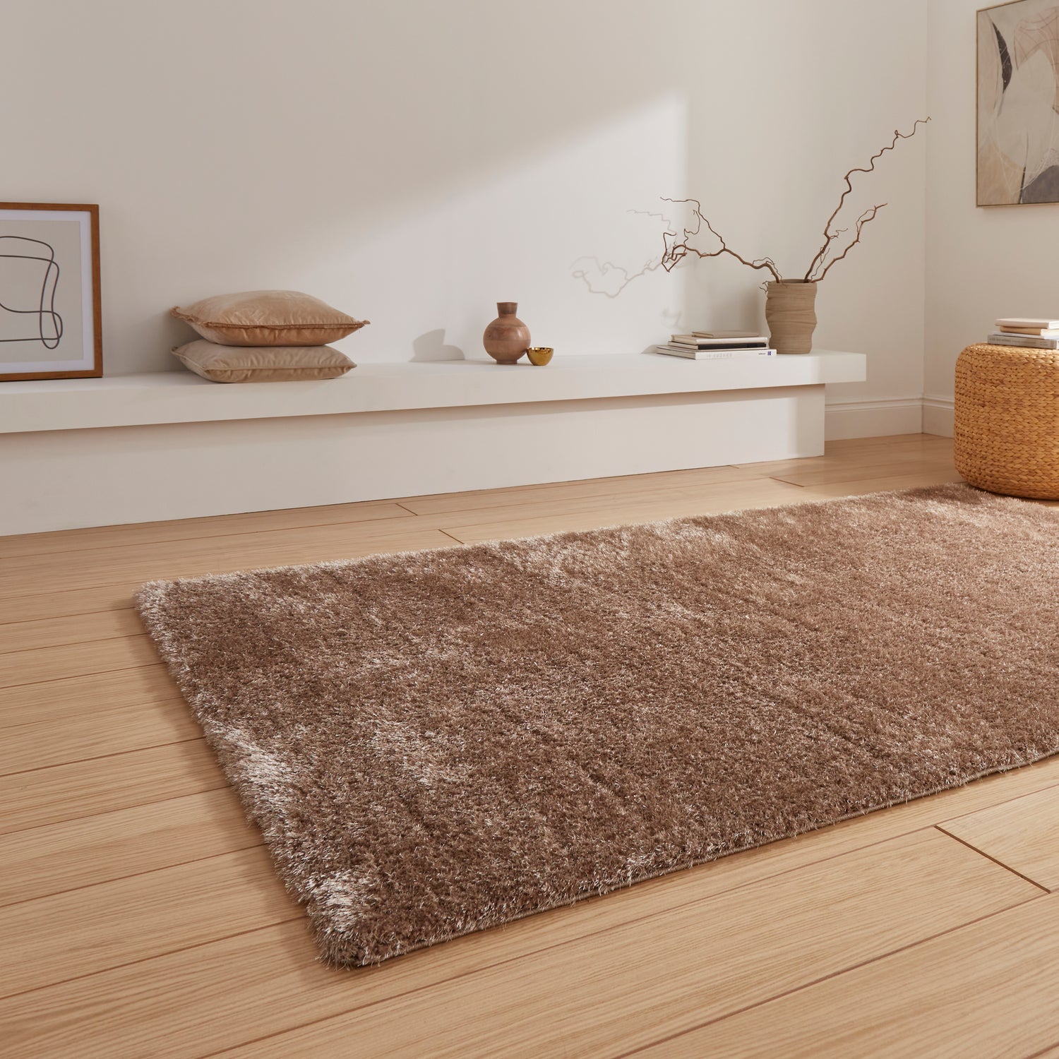 Lux Shaggy Shaggy Rug Walnut