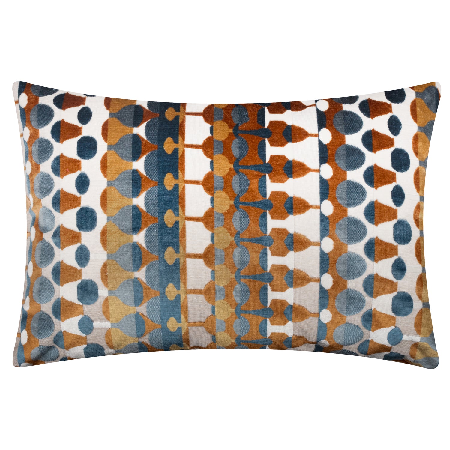 Furn Metro Abstract Velvet Jacquard 40cm x 60cm Filled Boudoir Ginger