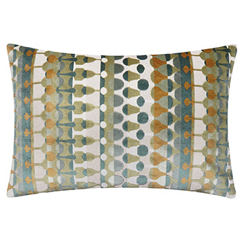Furn Metro Abstract Velvet Jacquard 40cm x 60cm Filled Boudoir Green