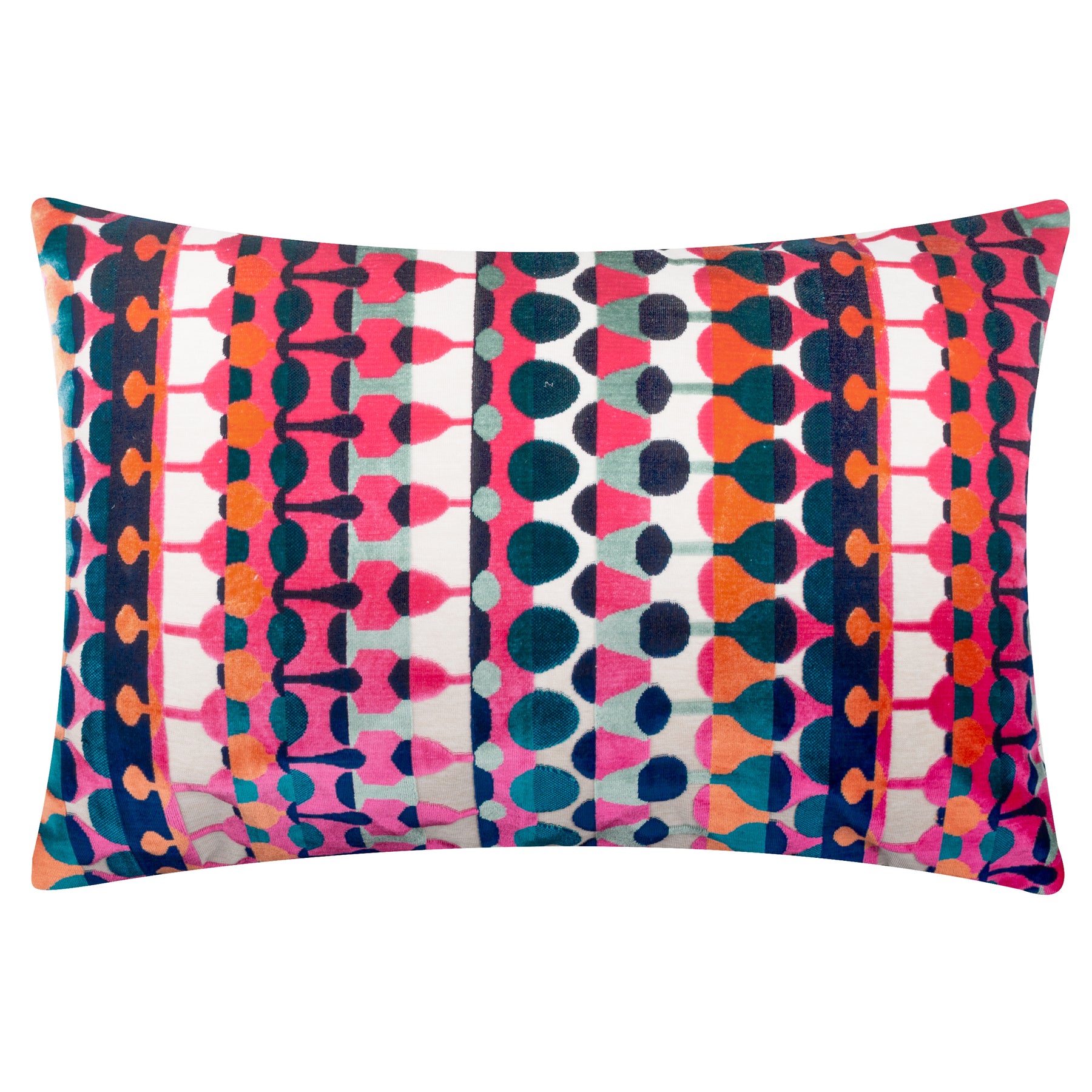 Furn Metro Abstract Velvet Jacquard 40cm x 60cm Filled Boudoir Multi