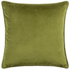 Hoem Malans Cut Velvet Piped Filled Cushion 45cm x 45cm Olive