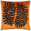 furn. Maldive Botanical Velvet Tufted 45cm x 45cm Filled Cushion Ginger