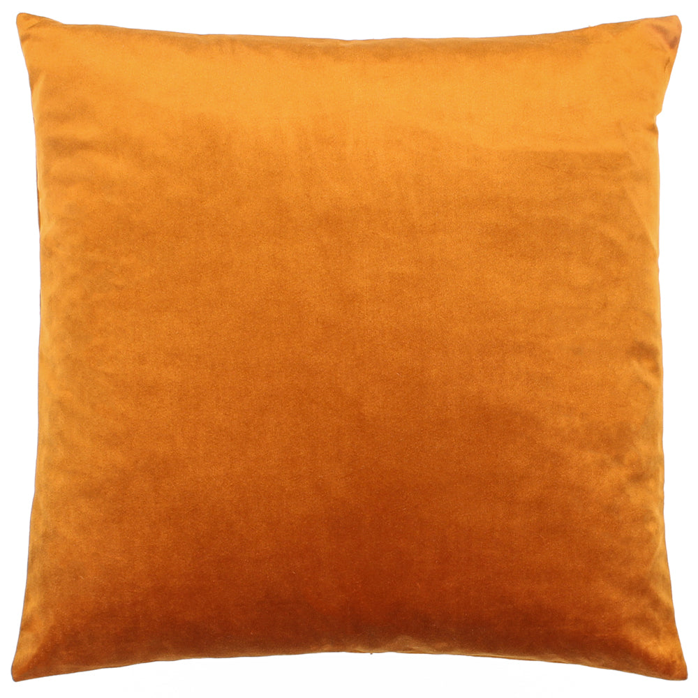 furn. Maldive Botanical Velvet Tufted 45cm x 45cm Filled Cushion Ginger