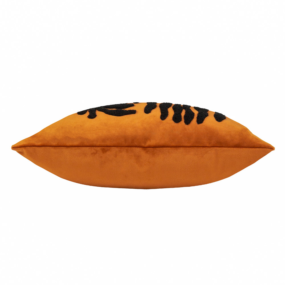 furn. Maldive Botanical Velvet Tufted 45cm x 45cm Filled Cushion Ginger