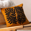 furn. Maldive Botanical Velvet Tufted 45cm x 45cm Filled Cushion Ginger