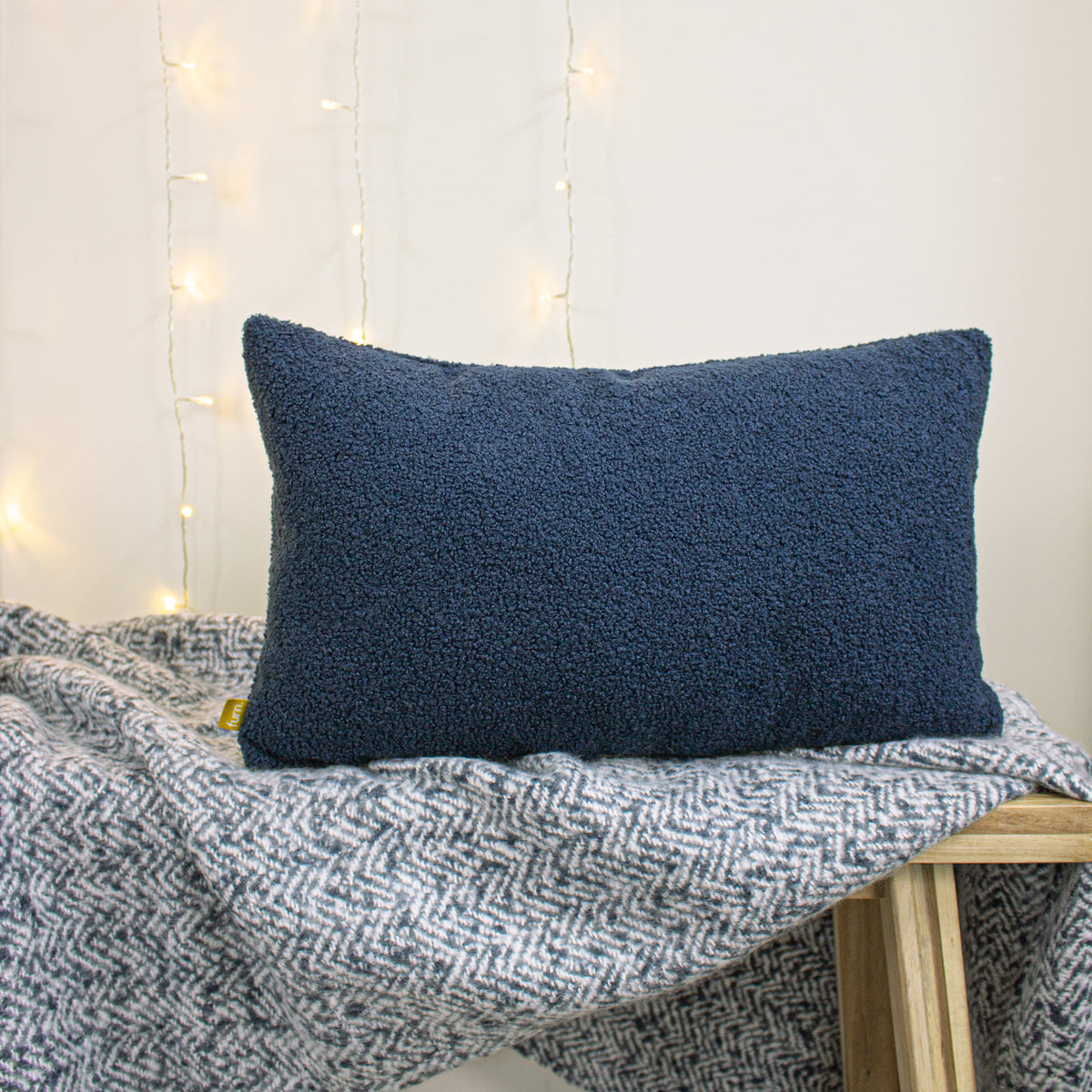 Furn. Malham Fleece 30cm x 50cm Filled Cushion Royal