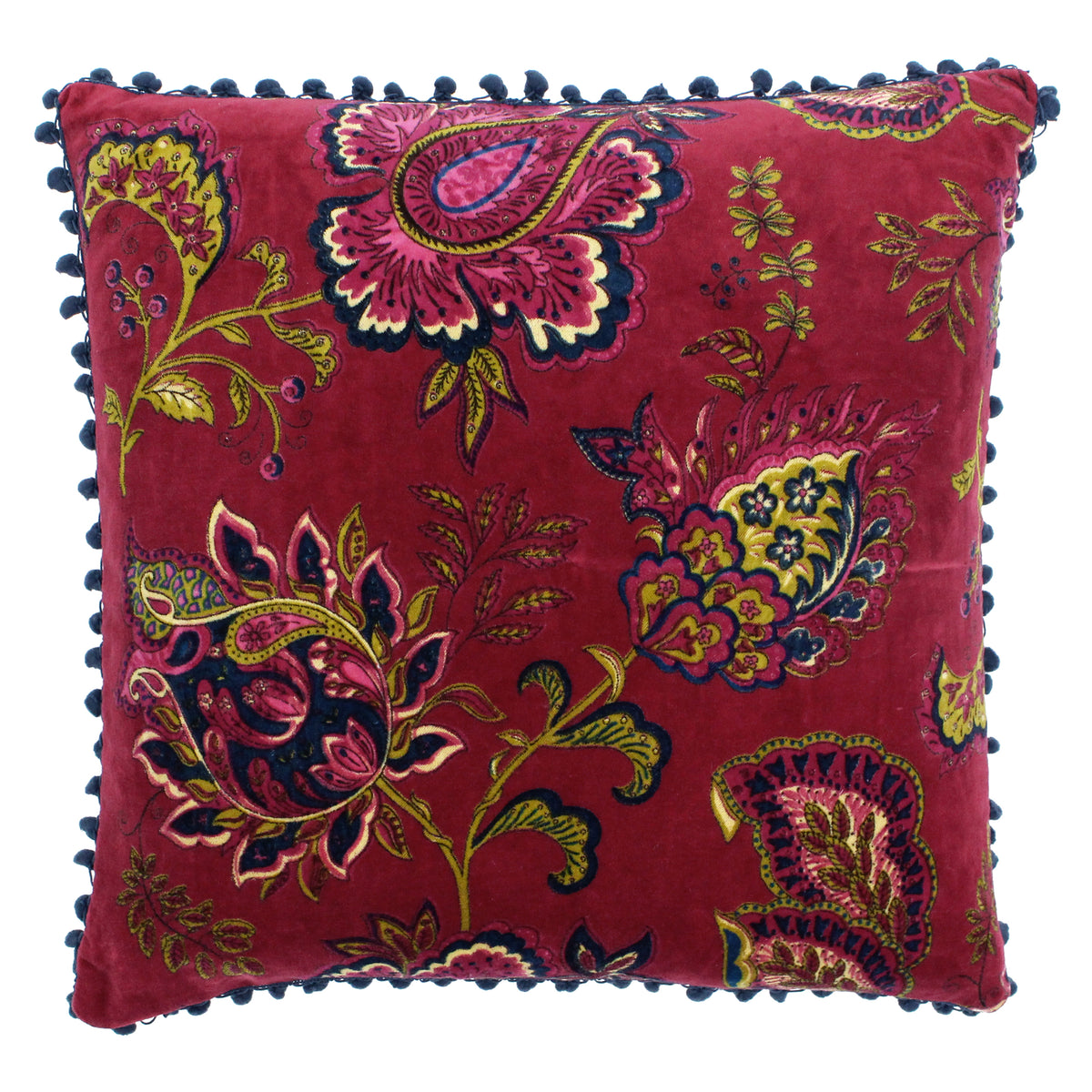 Paoletti Malisa Paisley Filled Cushion 50cm x 50cm Pomegranate