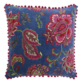 Paoletti Malisa Paisley Filled Cushion 50cm x 50cm Smoke Blue