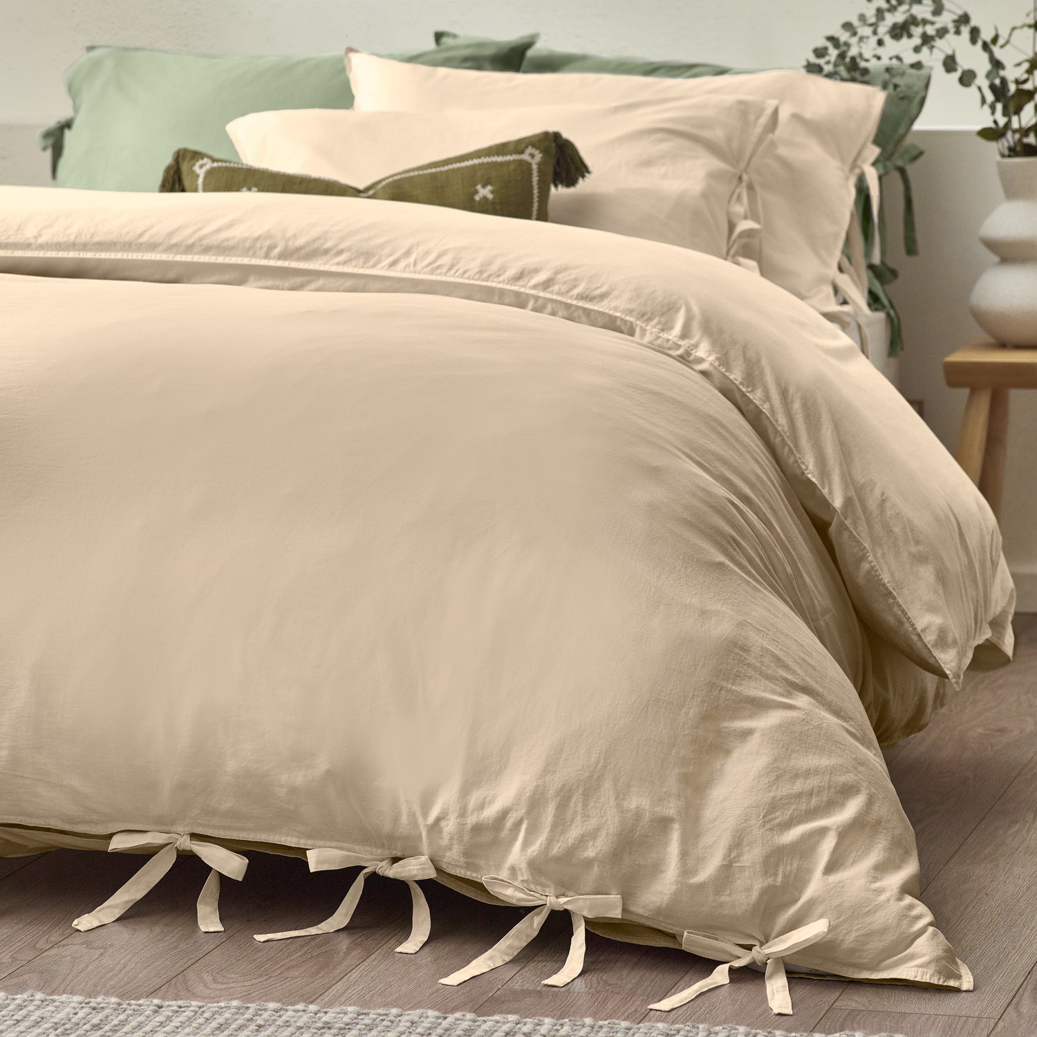 Mallow Bowtie Cotton Bedding Set Linen