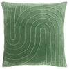 Furn. Mangata Textured Velvet 45cm x 45cm Filled Cushion Eucalyptus