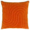 Furn. Mangata Textured Velvet 45cm x 45cm Filled Cushion Orange