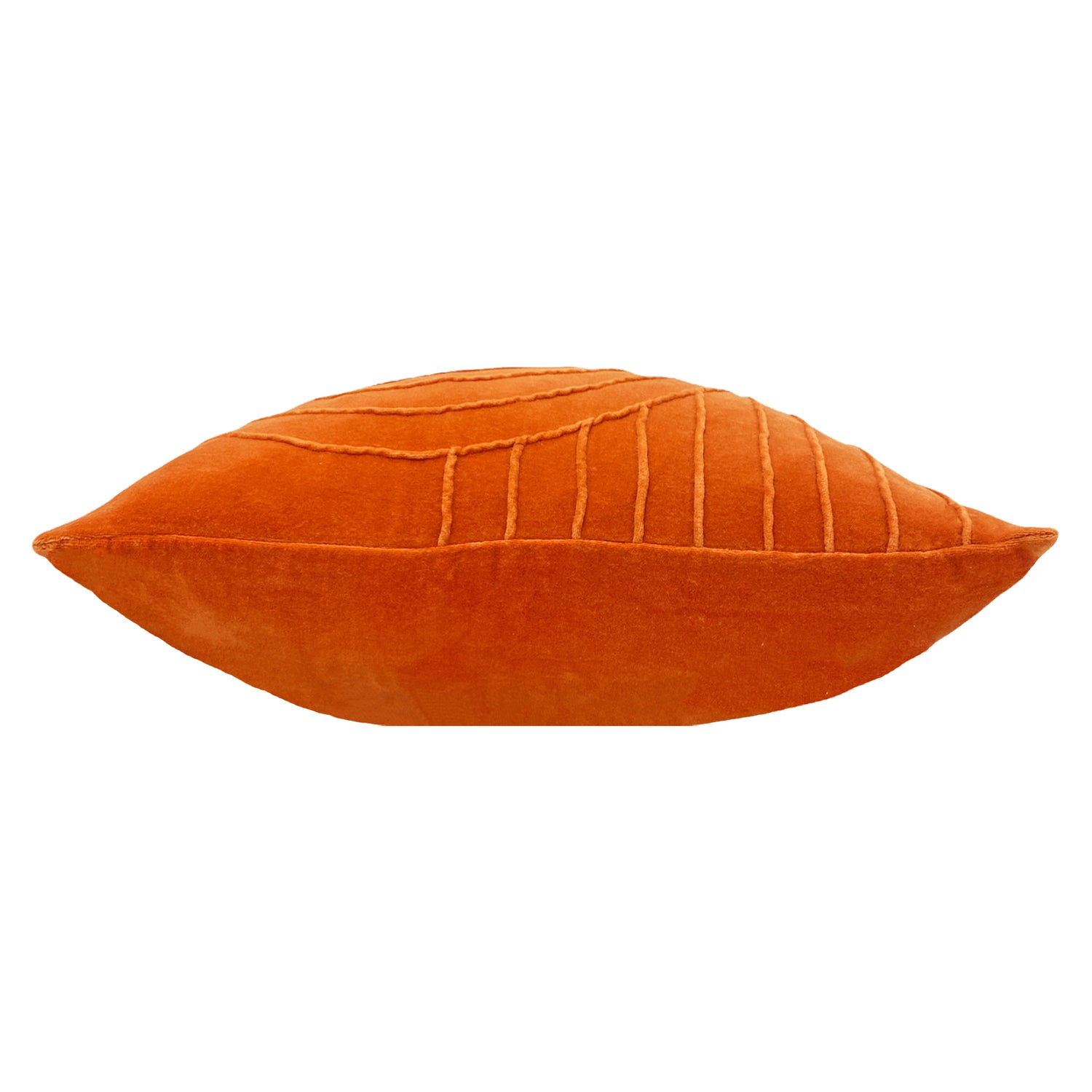 Furn. Mangata Textured Velvet 45cm x 45cm Filled Cushion Orange