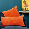 Furn. Mangata Textured Velvet 45cm x 45cm Filled Cushion Orange