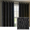Paoletti Manhattan Velvet Ready Made Eyelet Blockout Curtains Charcoal