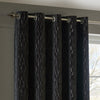 Paoletti Manhattan Velvet Ready Made Eyelet Blockout Curtains Charcoal