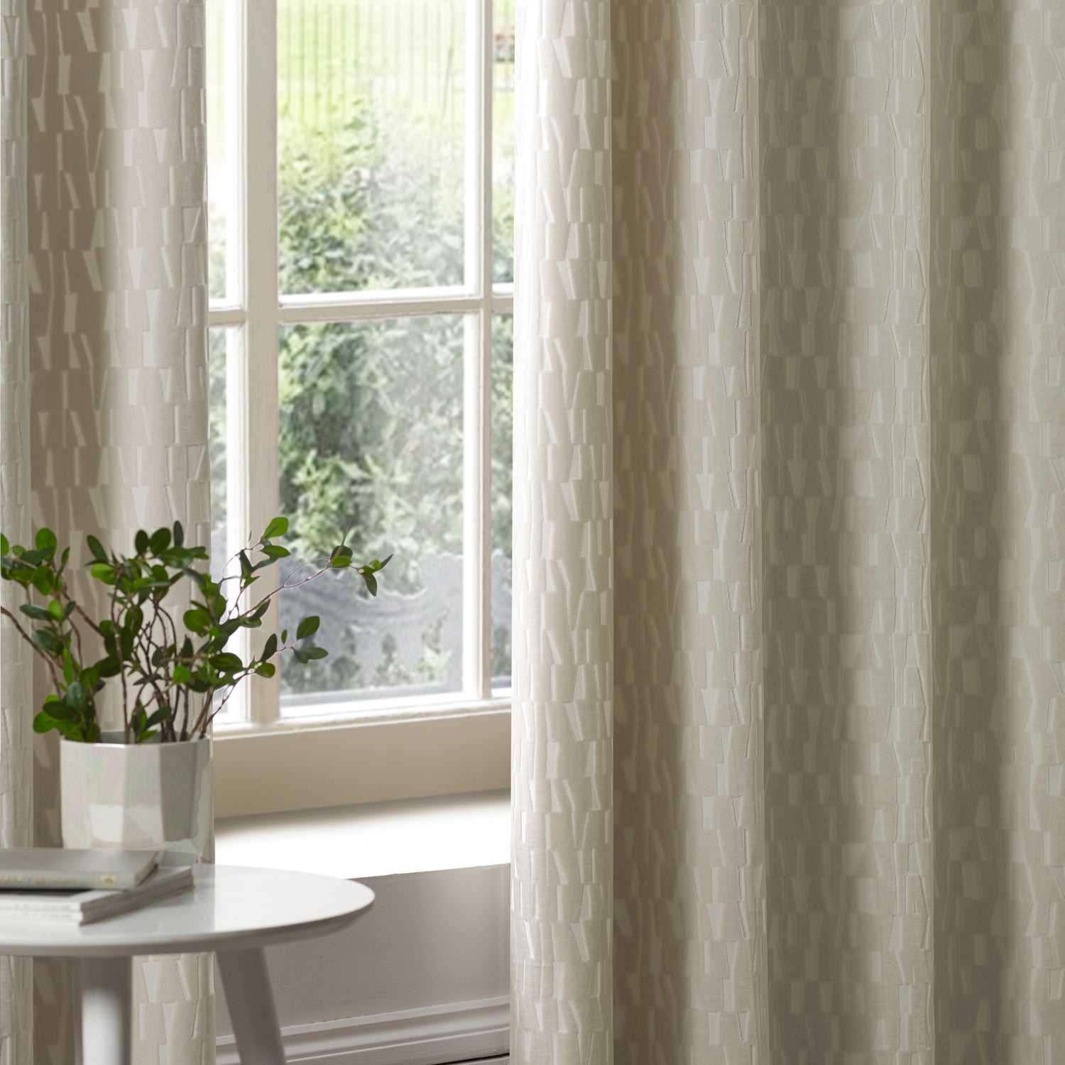 Paoletti Manhattan Velvet Ready Made Eyelet Blockout Curtains Ivory