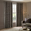 Paoletti Manhattan Velvet Ready Made Eyelet Blockout Curtains Mink
