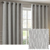 Paoletti Manhattan Velvet Ready Made Eyelet Blockout Curtains Silver