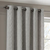Paoletti Manhattan Velvet Ready Made Eyelet Blockout Curtains Silver