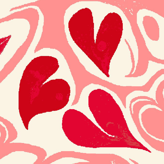 Cath Kidston Marble Hearts Ditsy Made to Measure Blackout Roller Blind Red