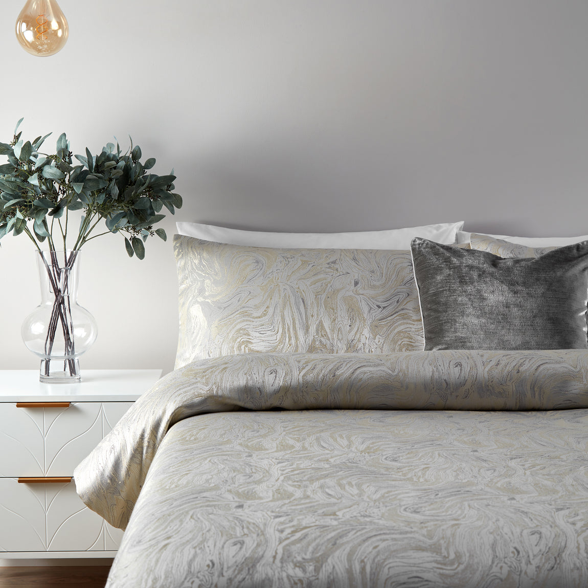 Marble Jacquard Bedding Set Oyster