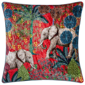 Wylder Tropics Mariella Velvet Piped Filled Cushion 50cm x 50cm Multi