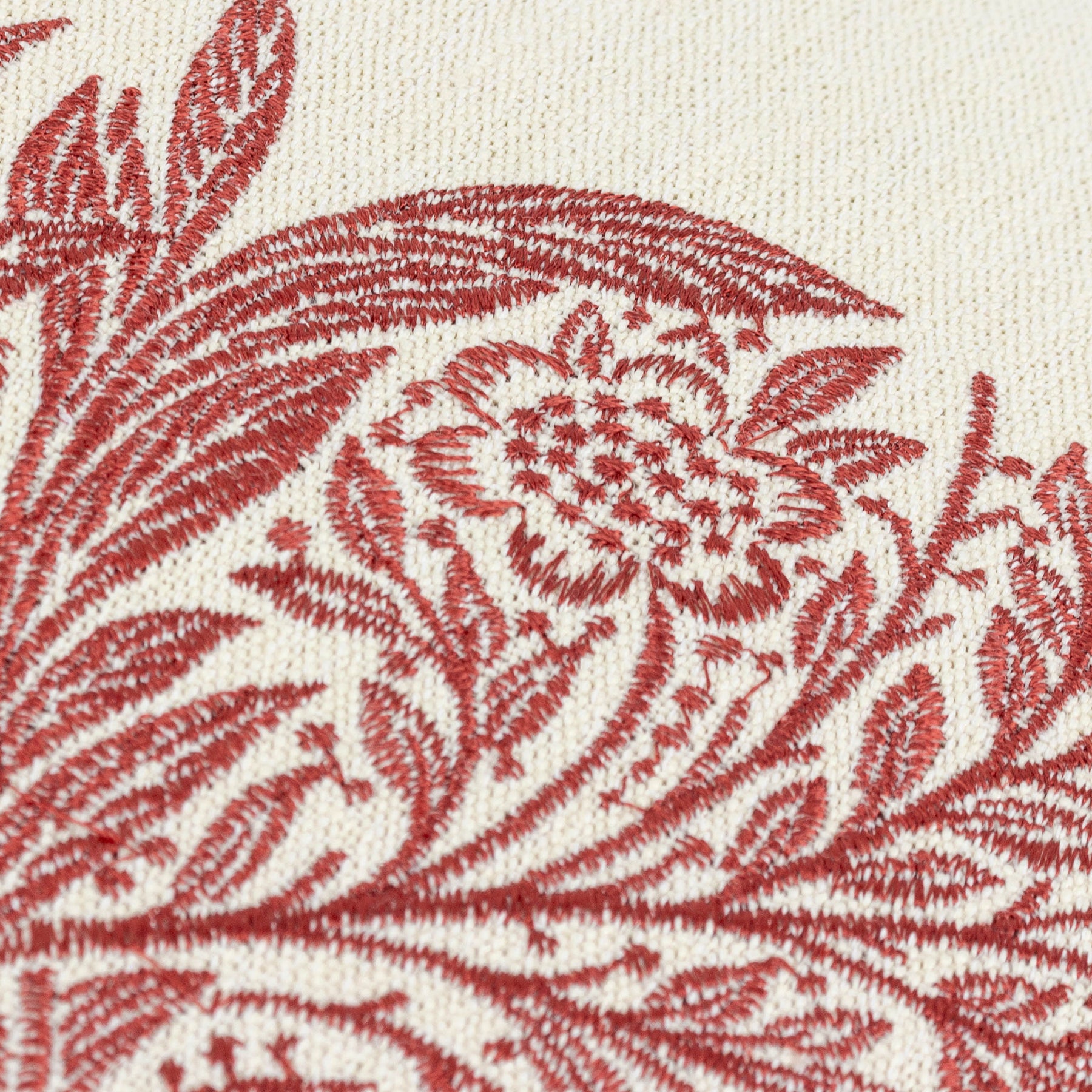 Morris & Co. Marigold Embroidered 50cm x 50cm Filled Cushion Russet