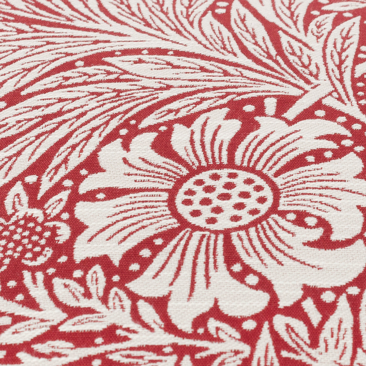 Morris & Co. Marigold Piped Jacquard 50cm x 50cm Filled Cushion Russet