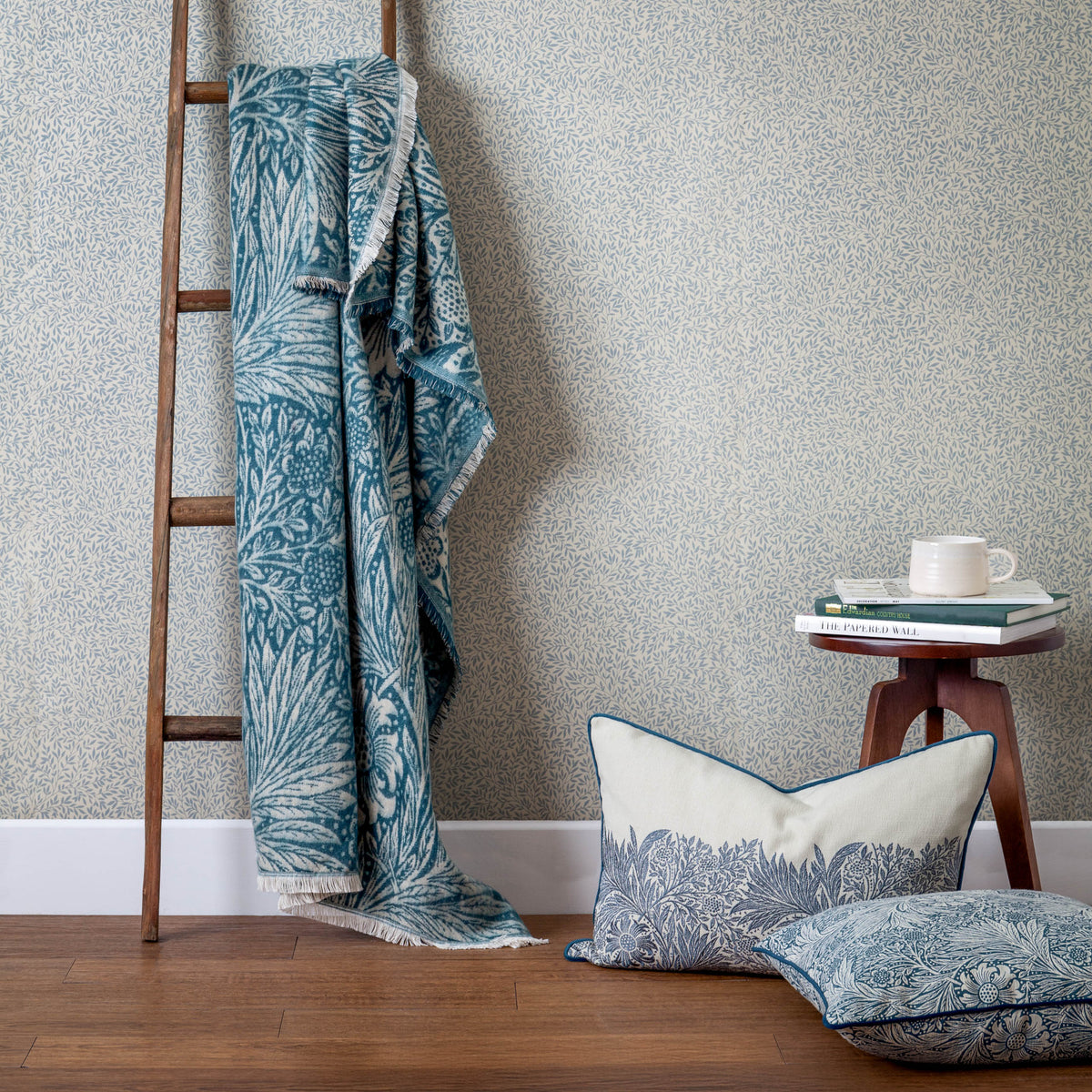 Morris & Co. Marigold Jacquard 130cm x 170cm Throw Indigo