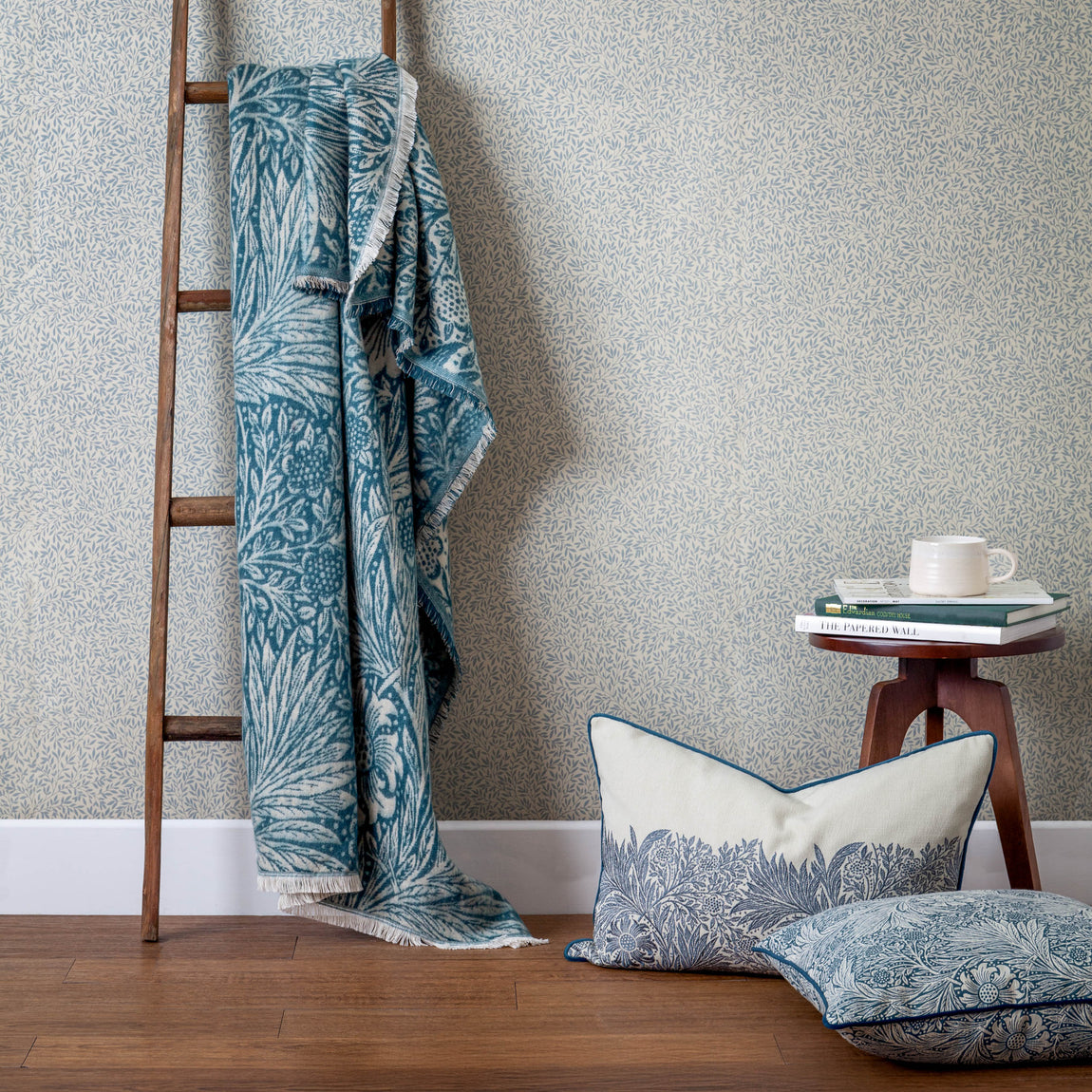 Morris & Co. Marigold Jacquard 130cm x 170cm Throw Indigo