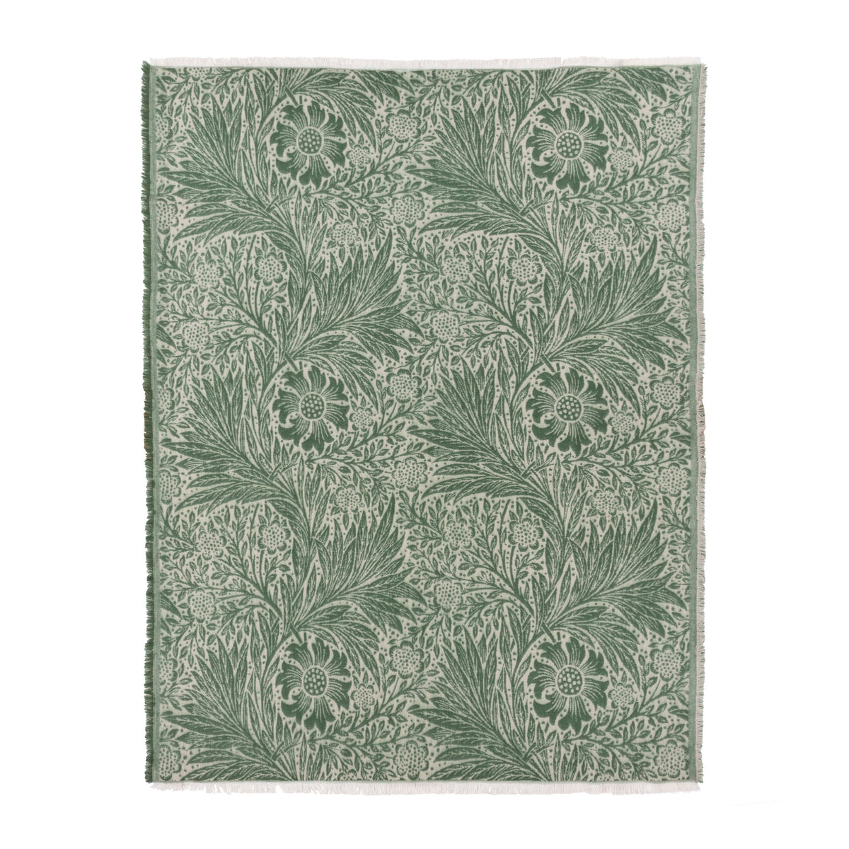 Morris & Co. Marigold Jacquard 130cm x 170cm Throw Green